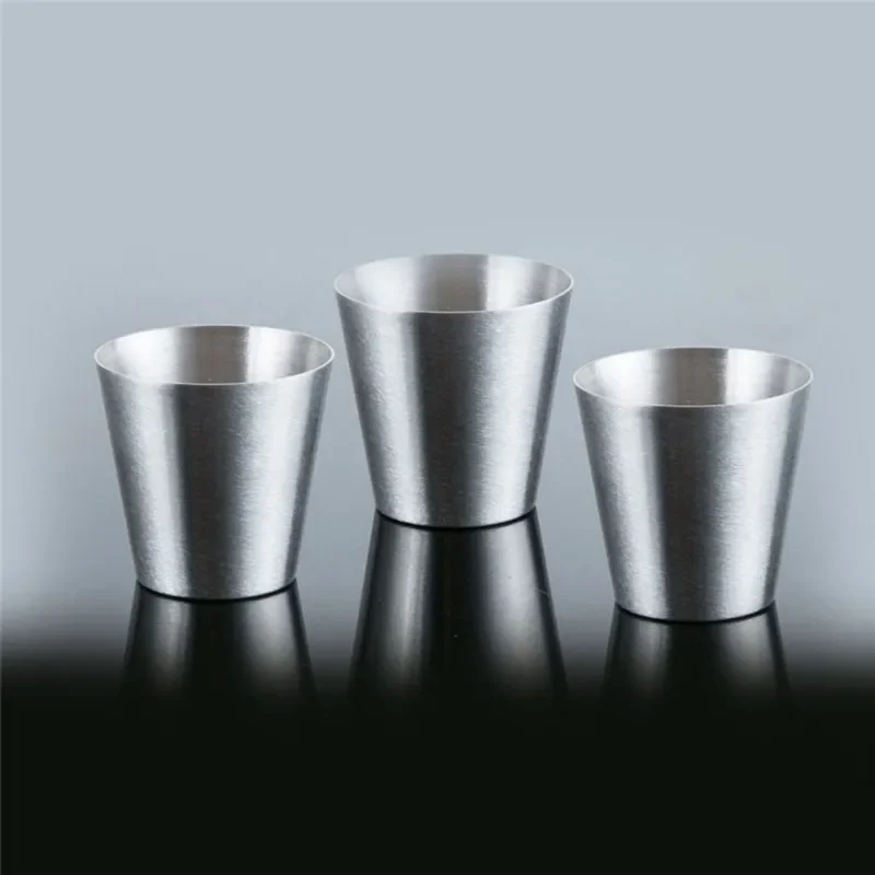 Stainless Steel Shot Glass 30/70ml stainless steel cups stainless steel cup stainless steel mug glass cup stainless steel wine glass stainless steel wine cup With Leather Case Espresso Shot Cups Barware Drinking Vessel Camping Home Restaurant Mug 6Pcs