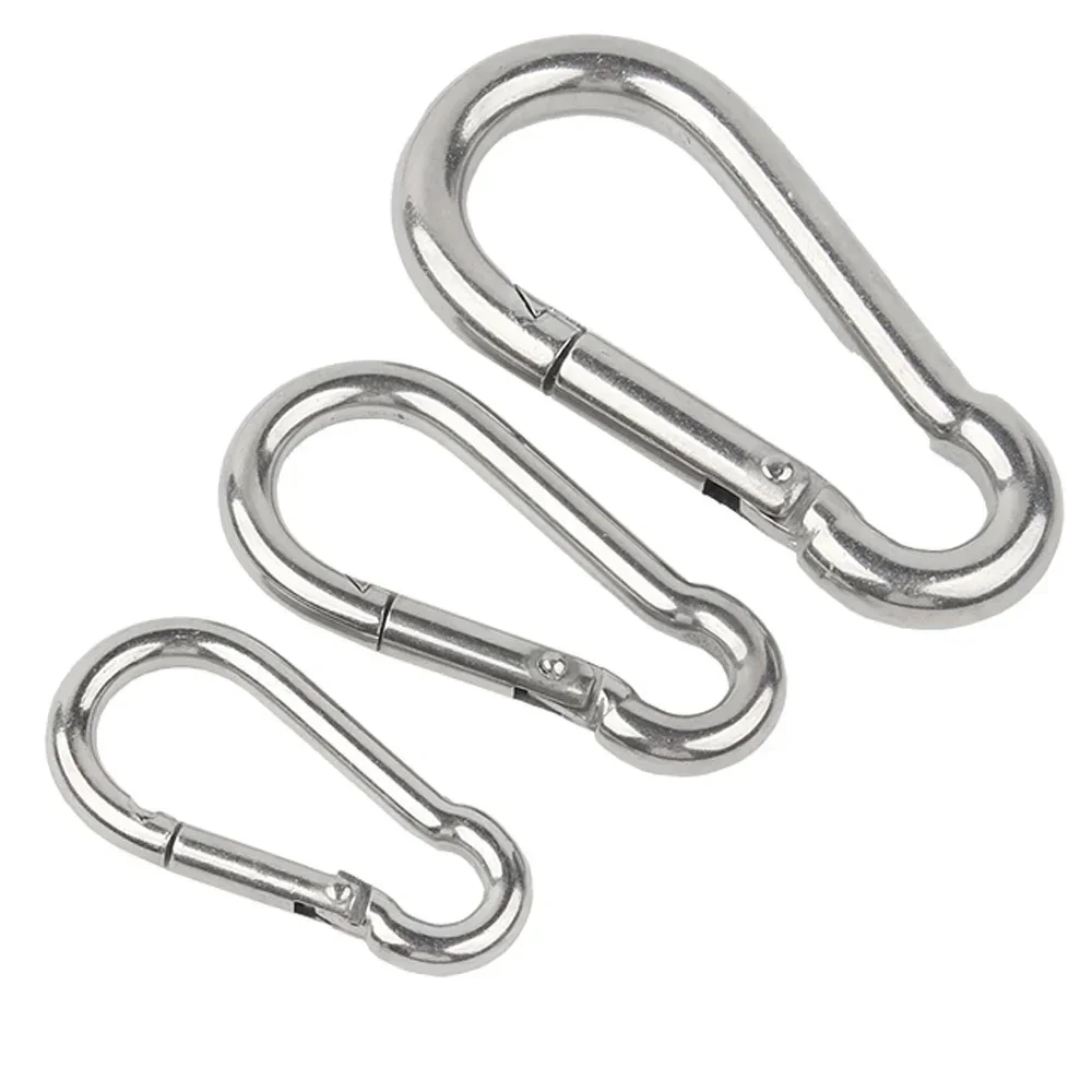 Spring Snap Carabiner spring snap carabiner M4 M5 M6 M8 M10 304 Stainless Steel Key Ring Buckle Outdoor Safety Hook Hoist Buckle Chain Pet Rop