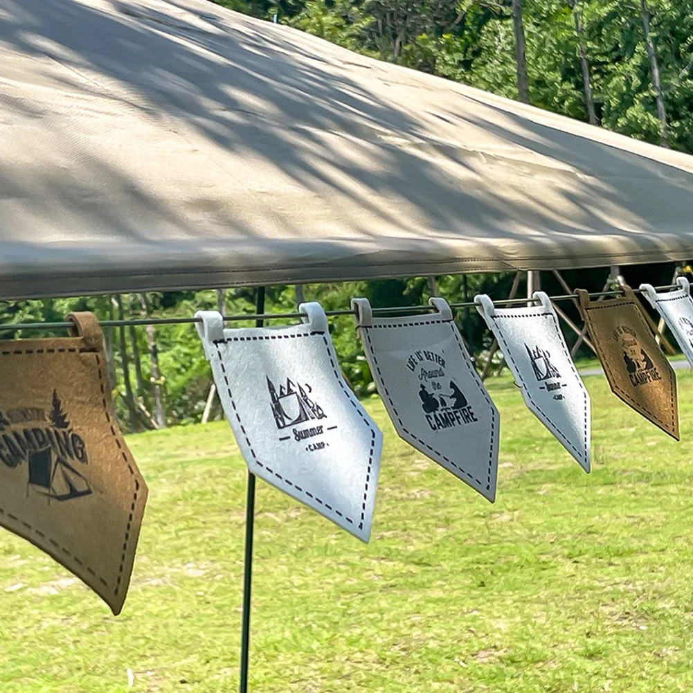 12Pcs Camp Five Cornered Flag Cool Camping Gear and Accessories Christmas Decorative Flag Novelty Camping Supplies Biwak Outdoor