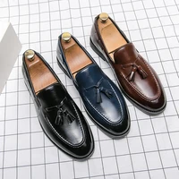 Brogues Shoes Men High Quality Social Leather Shoes British Tassels Formal Leather Men Wedding Business Dress Leather Shoes Male