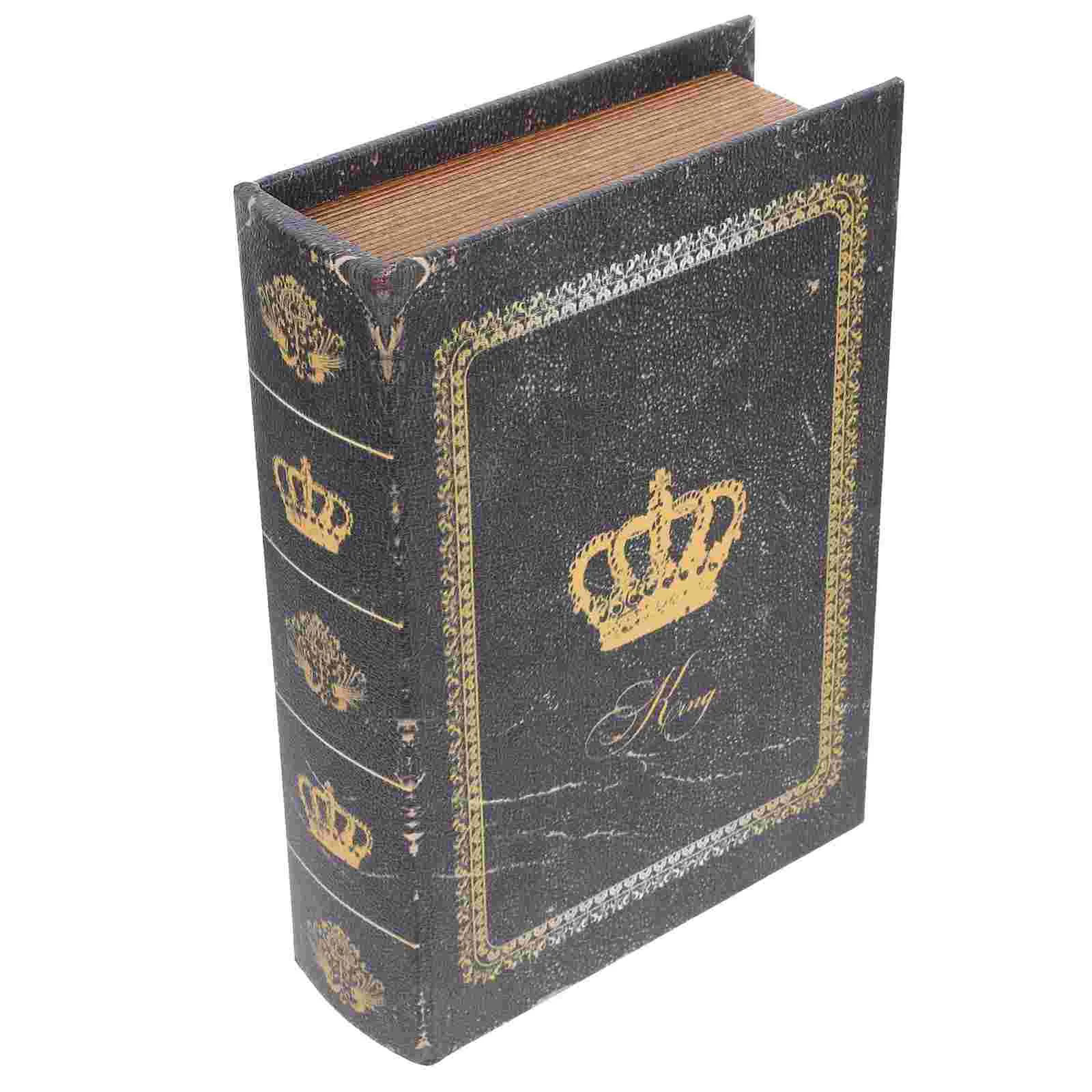 

Retro Bookcase Vintage Faux Books Imitated Ornament Prop False Storage Container Coffee Table Decorative