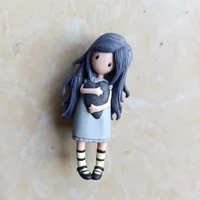 De nombreux types de porte-clés en plastique pour fille, mignon, dessin de fille de londres, cadeau pour nouvelle série 6