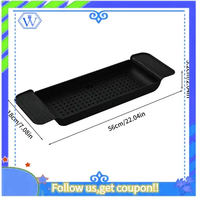 Easy To Use Bath Tub Tray Extendable Draining Bath Tray Space-Saving Household Bathtub Shelf Small Storage For Towels Glass
