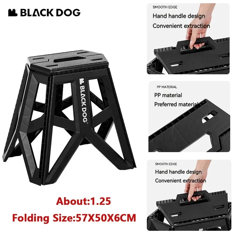 Folding Stool Outdoor Camping Ultralight Travel Fishing Beach Chair Small Stool Stable Portable Furniture Naturehike BLACKDOG