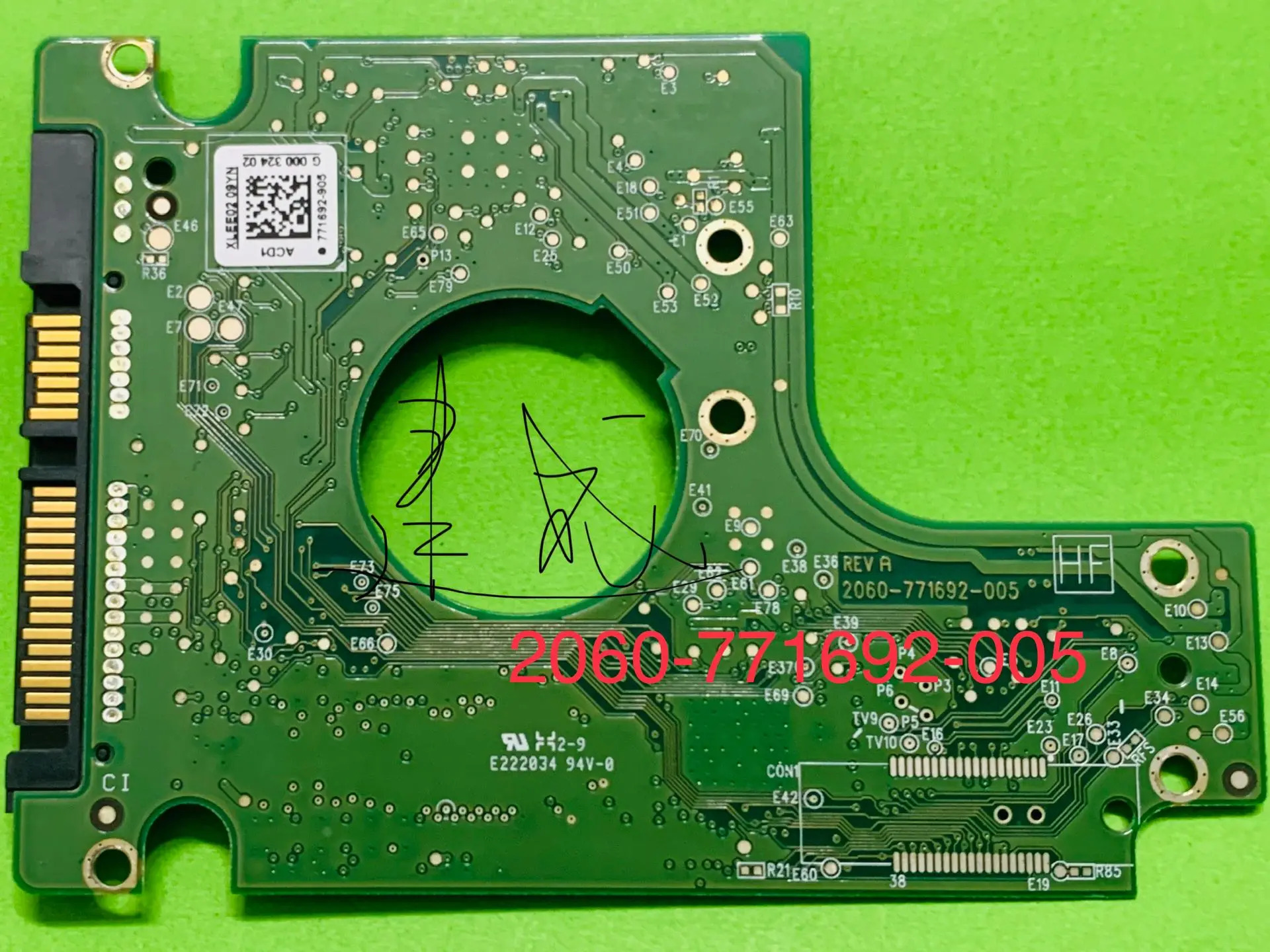 Wd1600Bekt Wd3200Bpvt Wd5000Bpvt Wd7500Bpvt Wd10Tpvt / Hdd Pcb : 2060-771692-005 Rev A , 2060 771692 005 , 771692-505
