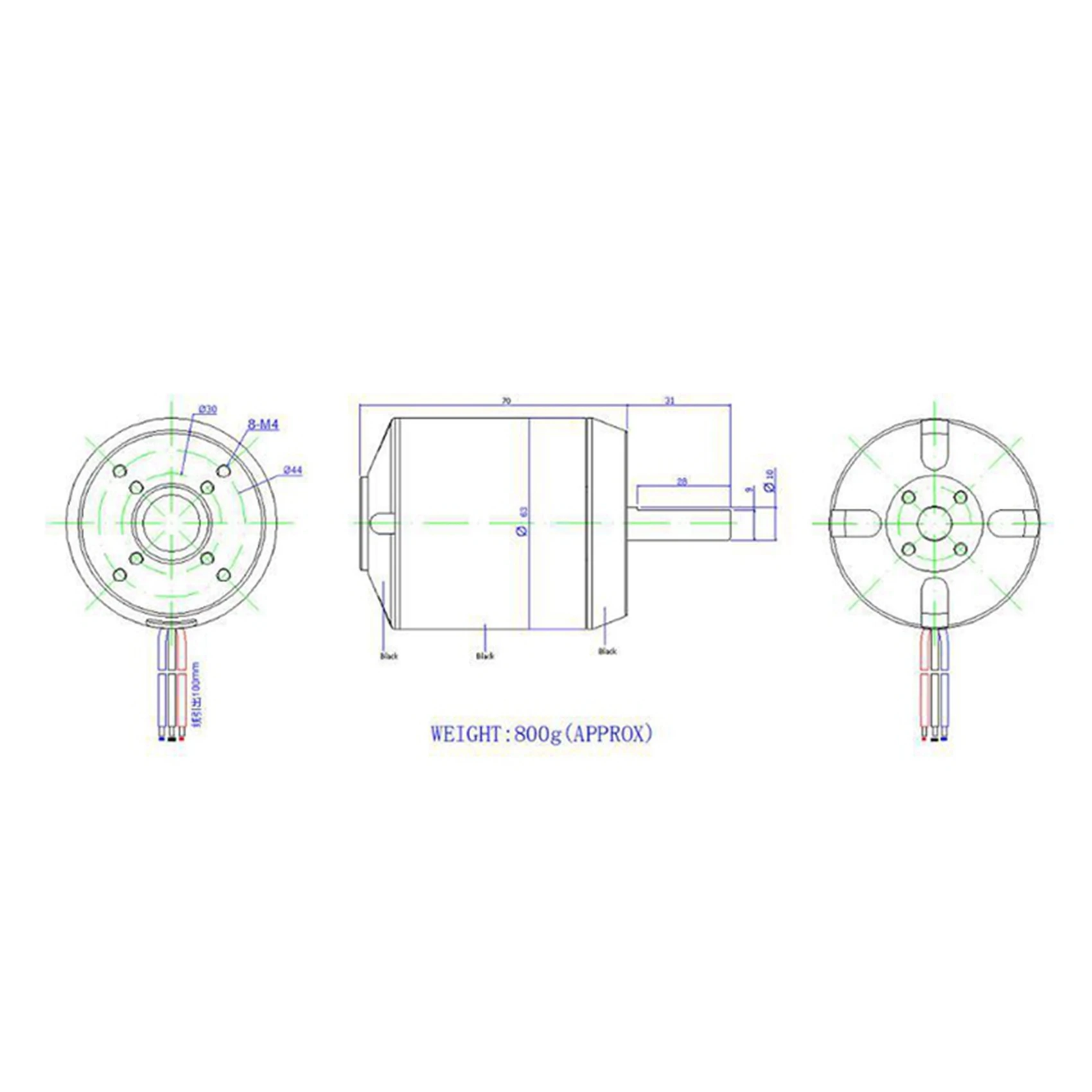 Moteur sans balais 6374 170KV 2800W pour trottinette électrique - Lot de 2