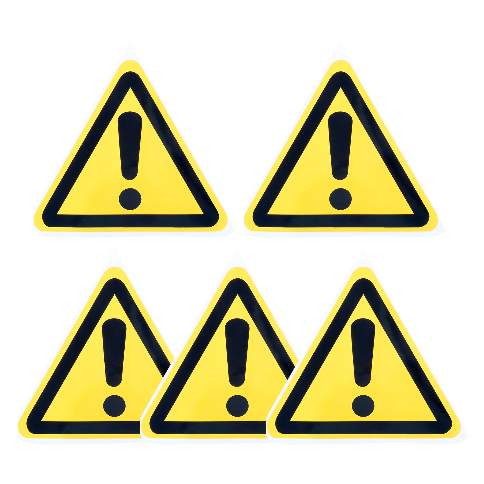 5pcs 25/50/100mm Triangle Warning Safety Sign Sticker Pay Attention Exclamation Mark Security Tag Yellow Black PVC Tape