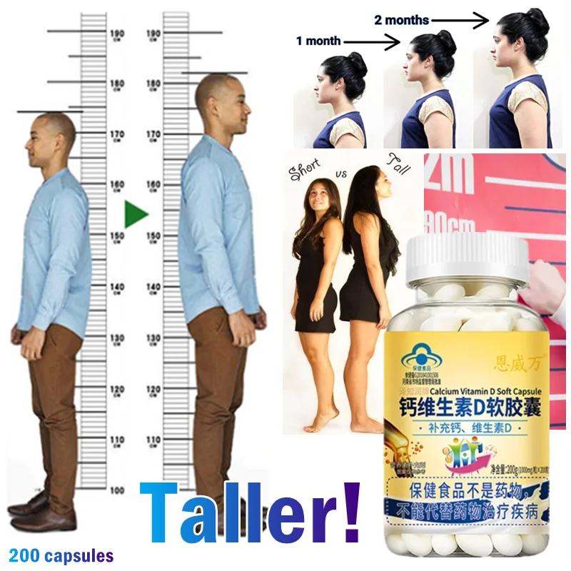 

Height Increase Capsule For Aduld,Growth Height Vitmaine, Bone Growth Support,Pills To Grow With Calcium & D3 And Growth Factors