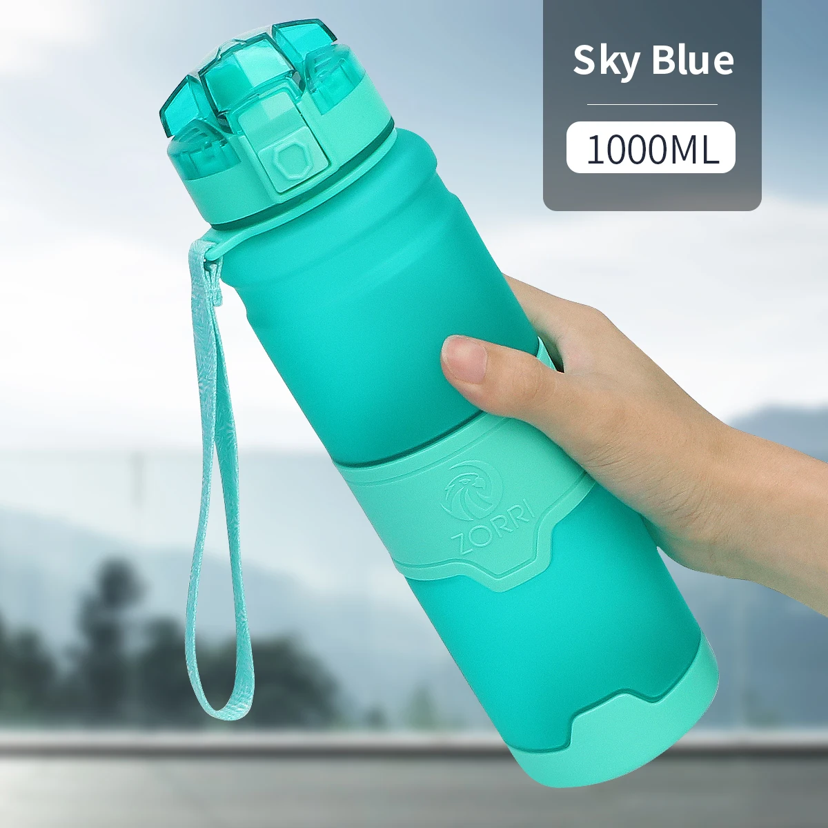 BPA Free Sports Water Bottle 1000ml Outdoor Travel Portable Bottle Leakproof Ecofriendly Plastic Drinking Bottles For Fruit Tea