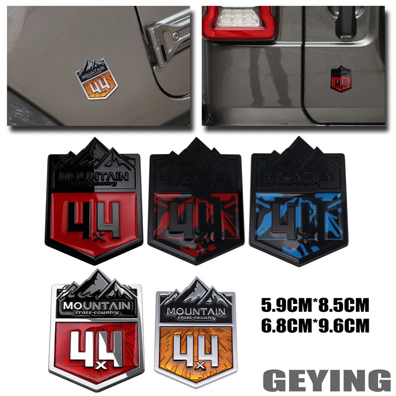 3D Metal Front Grill Badge 4X4 Mountain Emblem Car Body Decor Sticker Per Jeep Wrangler Grand Cherokee Compass Silverado