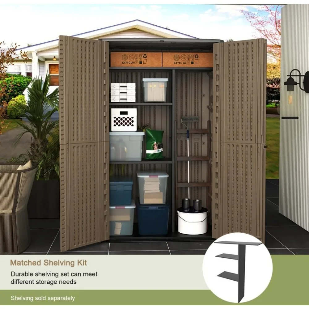 Waterproof Resin Vertical Storage Cabinet 5