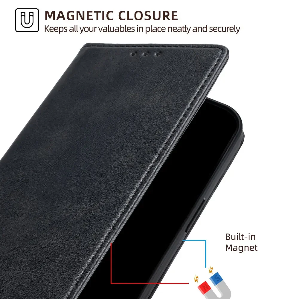 Leather Flip Wallet Phone Case with Card Slots - Premium Protection Cover