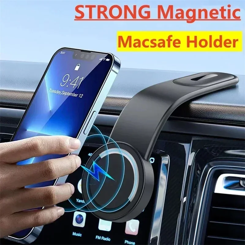 자기 자동차 전화 홀더 마운트 자석 모바일 자동차 브래킷 대시 보드 스탠드 Macsafe iPhone 15 14 13 12 Pro Ma..