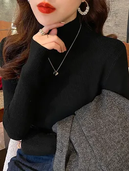 سترة نسائية جديدة ذات ياقة مدورة لعام 2025 بلوفرات نسائية محبوكة بأكمام طويلة سترة محبوكة 4