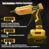 Upgraded 100W Cordless Glue Gun for Dewalt 20V Battery,  Digital Temperature Adjustable Full Size Heavy Duty with 10 Glue Sticks 5