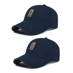 Versatile Cotton Sports Sun Hat - Adjustable (Navy blue 2pc)