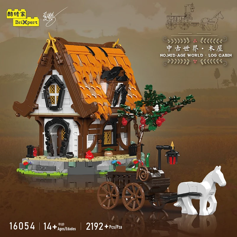 

Creative Expert Modular Buildings MOC Medieval Midage World Wood Log Cabin Model 2192PCS Building Blocks Brick Puzzle Toys Gift