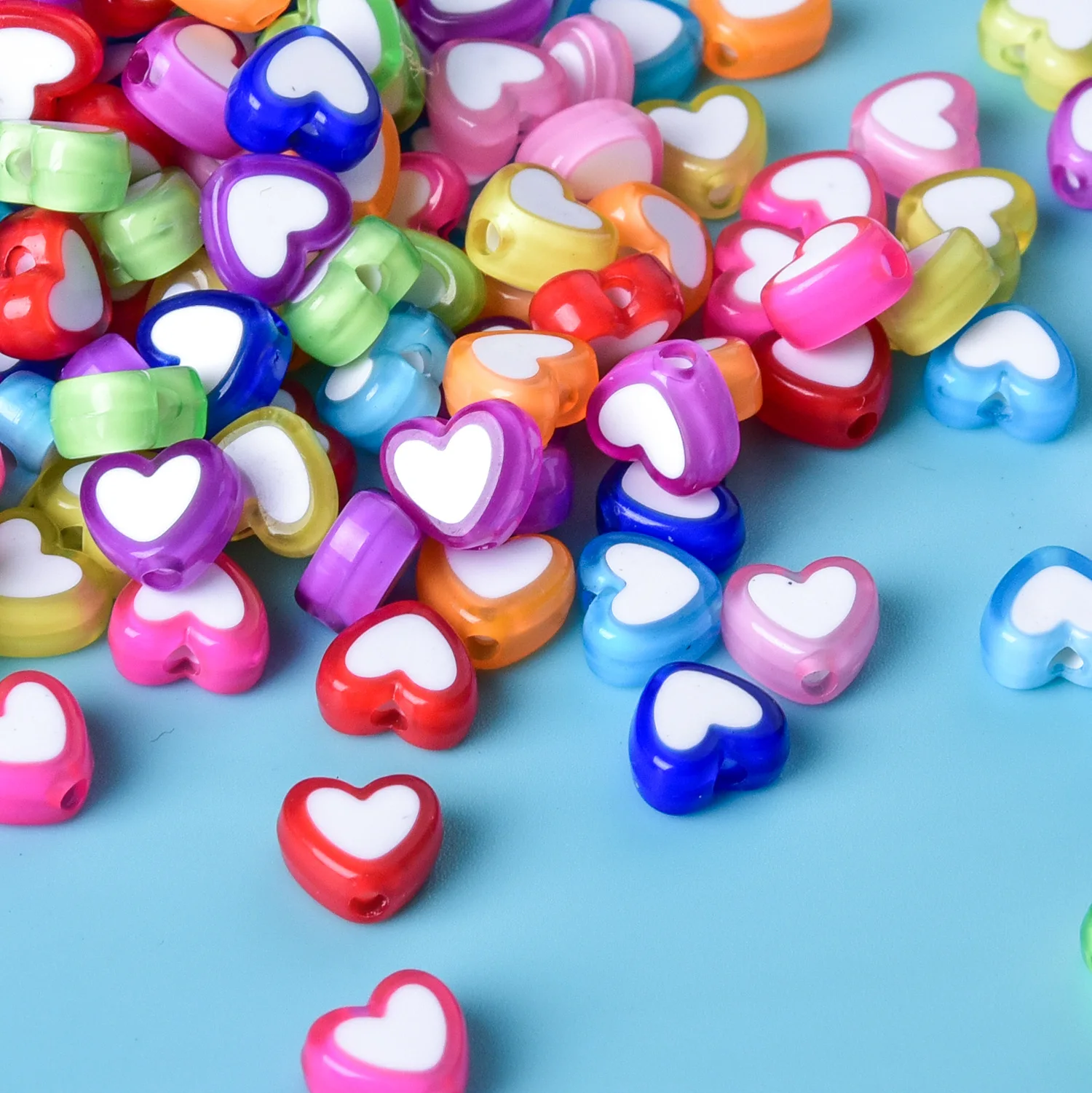 

100Pcs Heart Star Flower Butterfly Shaped Spacer Acrylic Beads For Jewelry Making Bracelet Necklace DIY Accessories Handmade