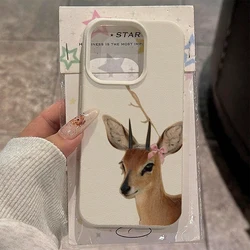 Cute Deer & Floral Pattern TPU Case - Galaxy S23 Ultra (1)