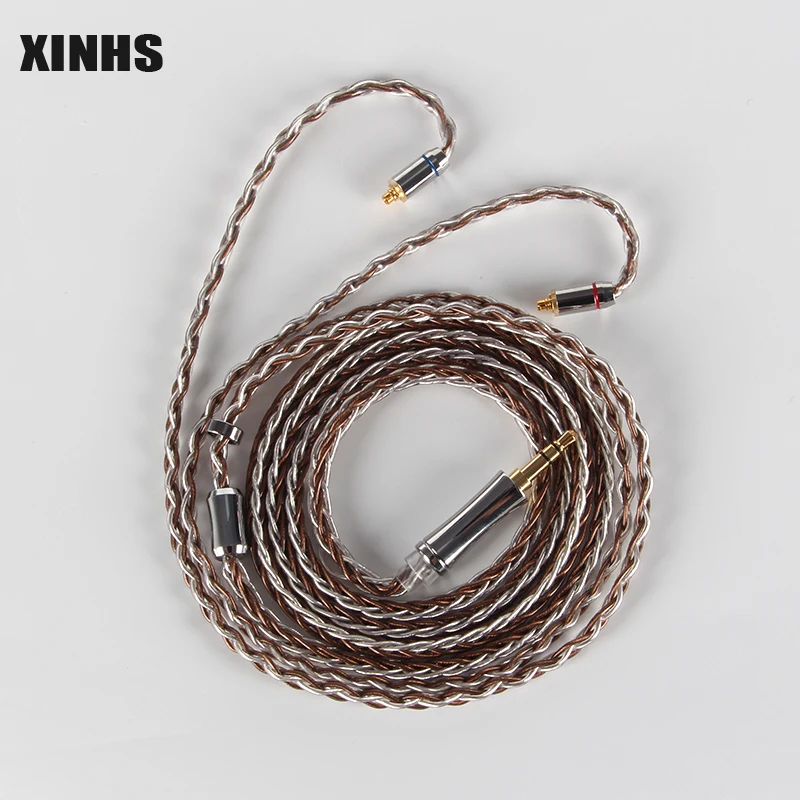 

XINHS 8 cores 5N brown mixed single crystal copper and silver all handmade new custom upgrade wire