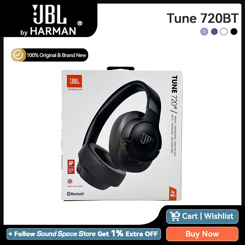 JBL TUNE 720BT 折りたたみ式ワイヤレス Bluetooth 5.3 ヘッドフォン