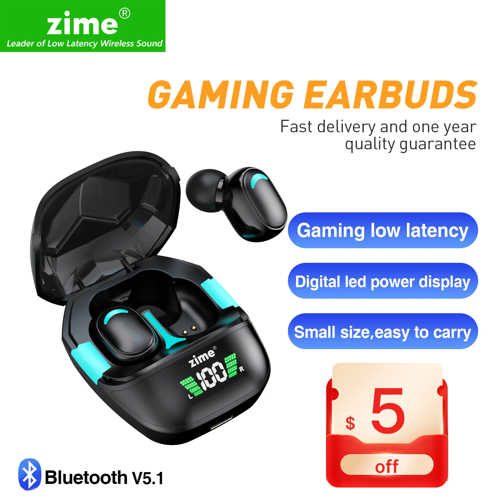 Zime G7s Bluetooth Earphone Wireless 5 1 Tws Low Latency Gaming Earphones Stereo Sound Bass Noise Reduction With Mic Waterproof Earphones Headphones Aliexpress