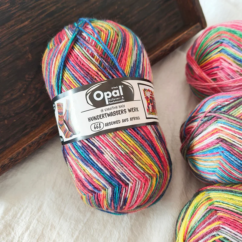 Opal Kollektion nach Hundertwasser Edition 4 75% wool, 25% polyamide/ Nylon socks knitting yarn 6