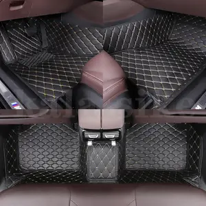 Tapis de sol de voiture universel en cuir, 4 pièces, moquette de style,  doublure de sol, protège-pieds, accessoires d'intérieur - AliExpress