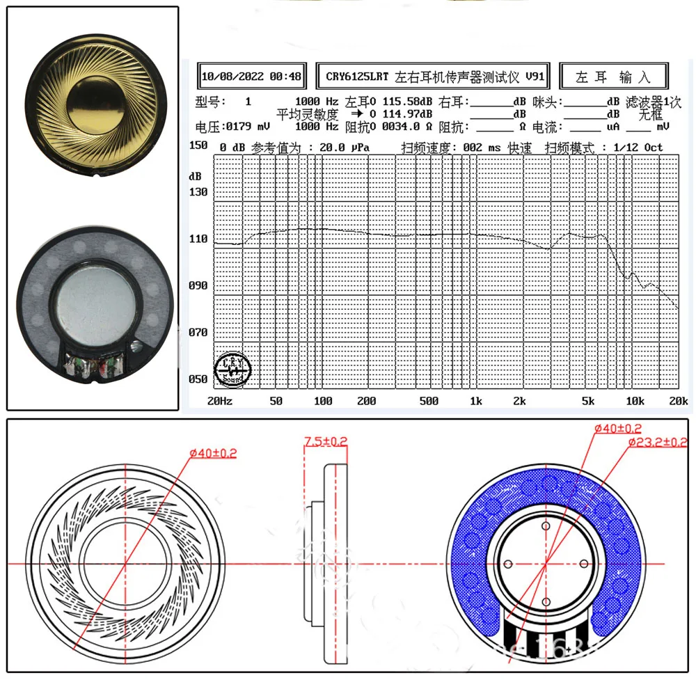 Speaker Unit Driver Shure SRH1540 SRH1840 SRH840 SRH940 SRH440 SRH240 SRH 240 440 840 940 1540 1840