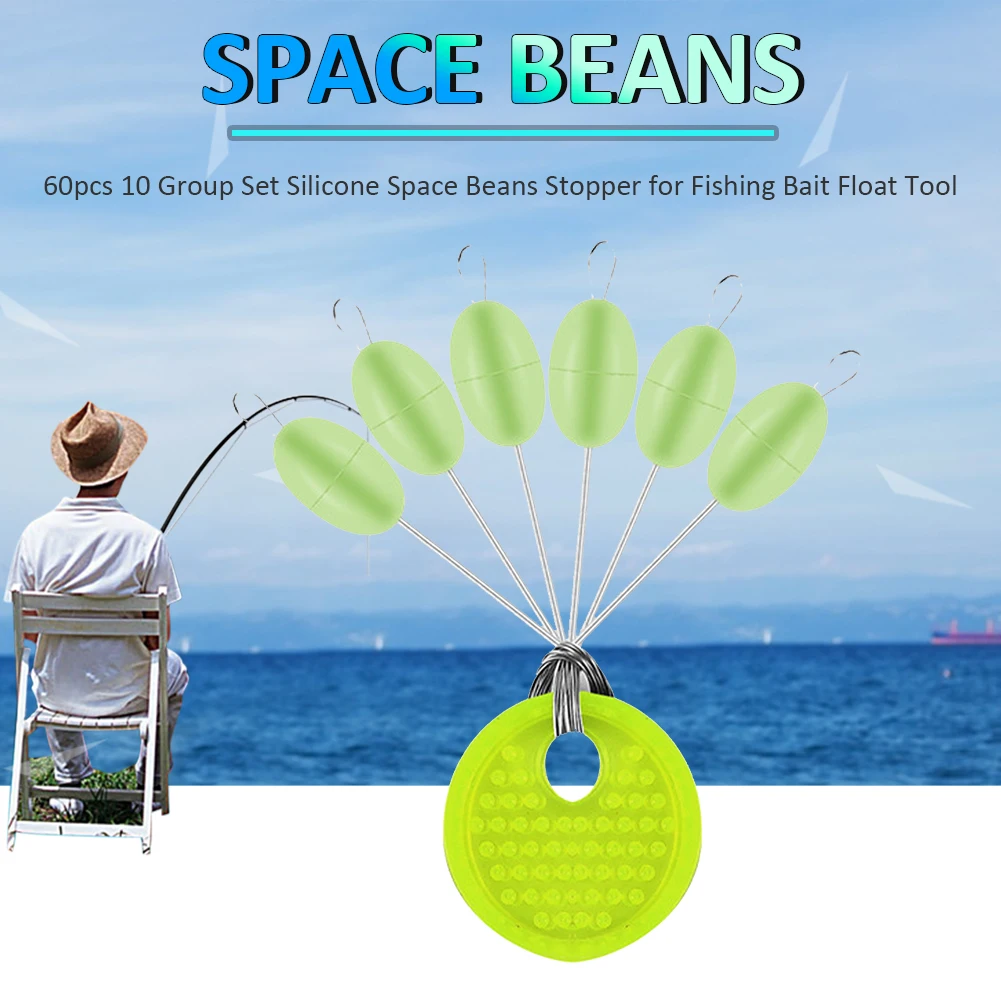 10 Set S M L Big Line Stops Space Beans Fishing Tackle Sea Carp Fly Fishing Bait Sport Tool Float Catfish Round Float Ball 60Pcs