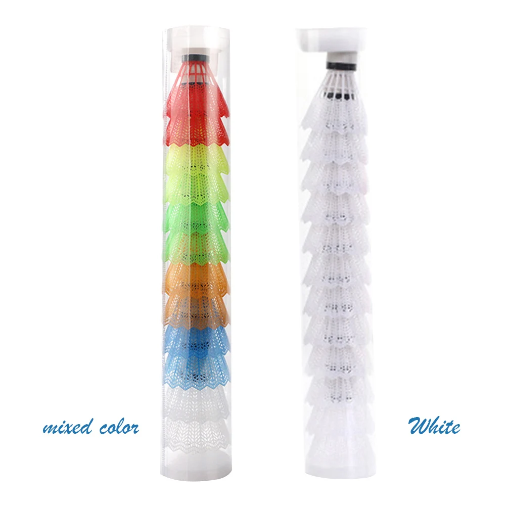 12pcs Plastic Badminton Shuttlecock Lightweight Badminton for Hitting Practice Portable Badminton for Training Outdoor Supplies