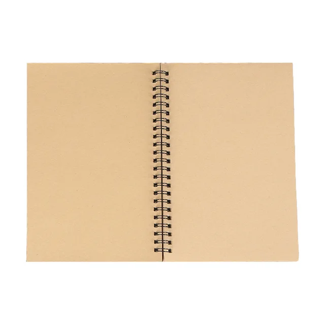 Notebook Spiral Sketchbook Diary Drawing Painting Graffiti 18x12cm 14x21cm  Kraft Paper Cover Blank Paper Notebook School Supply