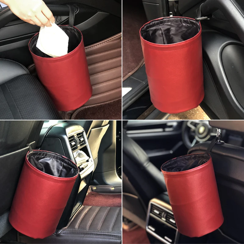 Foldable Car Trash Can Car Storage Busket Interior Rubbish Container Waste Organizer Holder Waterproof Garbage Auto Accessories car storage bag car trash can