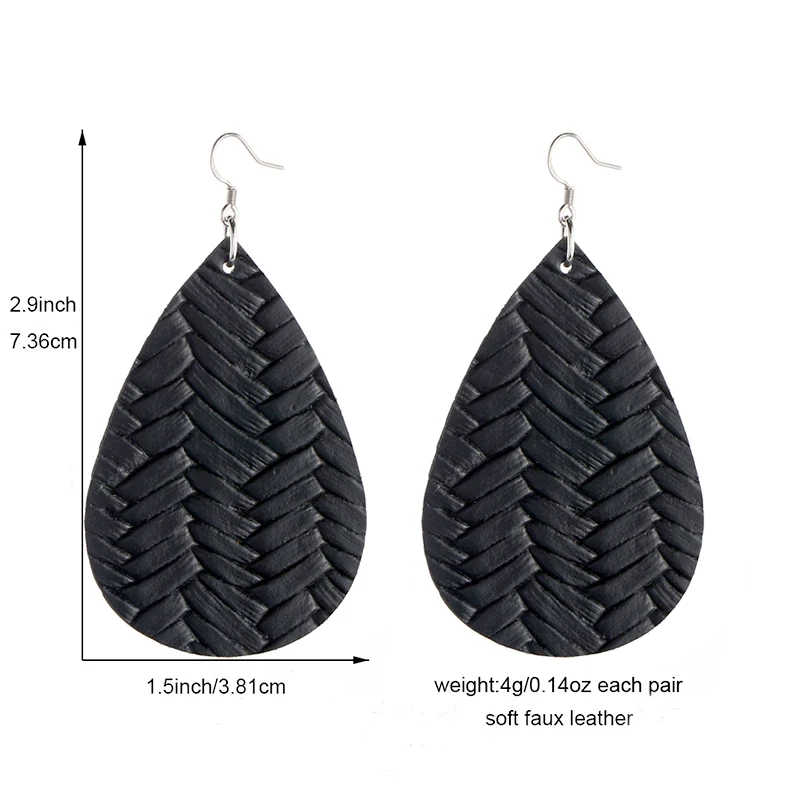 Dangle Earrings Drop Earrings Dome Teardrop Earrings 35 Colors Teardrop Leather Earrings Lightweight For Women Gifts