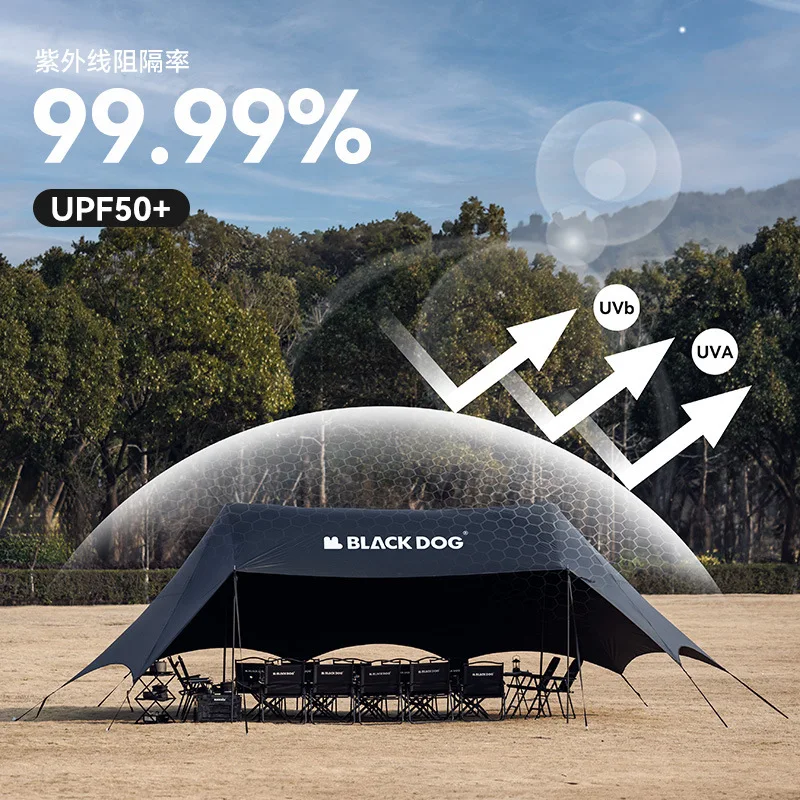 Naturehike&Blackdog Outdoor Canopy Sunshade Tent Campsite Rainproof Sunscreen Black Rubber Canopy