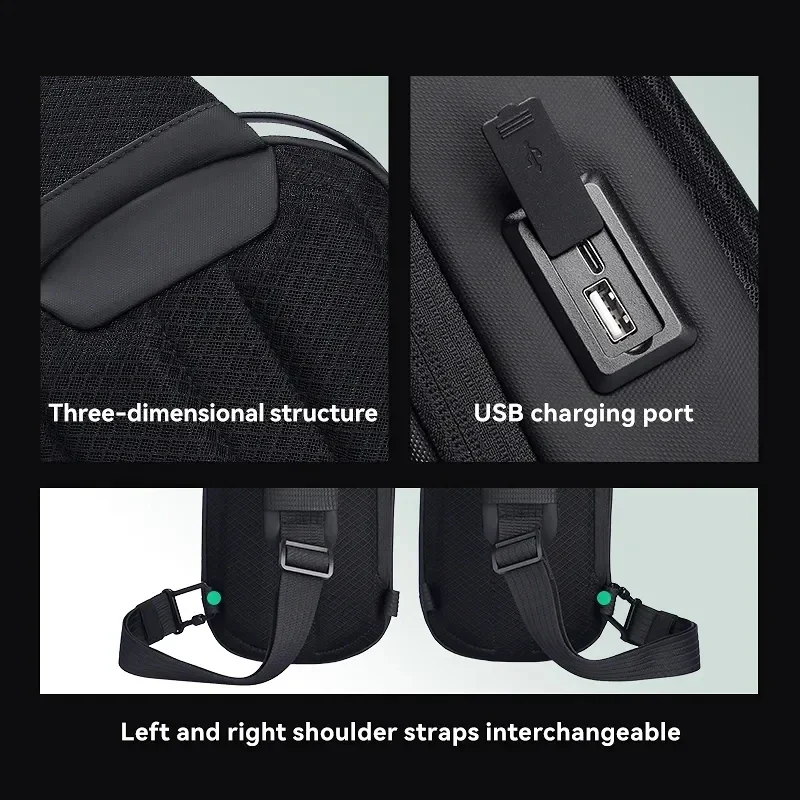 Mark Ryden EVA Multifunction USB Crossbody Bag Shoulder Bag Man Waterproof Travel Sling Messenger Pack
