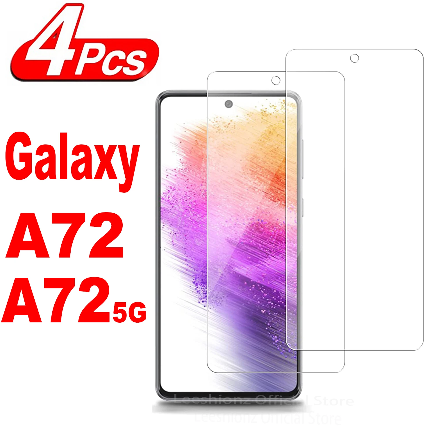 

4Pcs Screen Protector Glass For Samsung Galaxy A72 A73 A74 A71 5G Tempered Glass