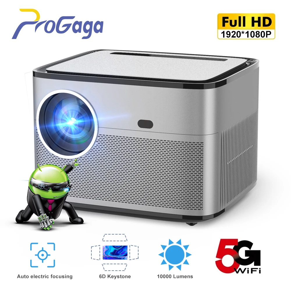ProGaga-PG550W-Android-Projector-1080P-WiFi-Proyector-10000-Lumens-Auto ...