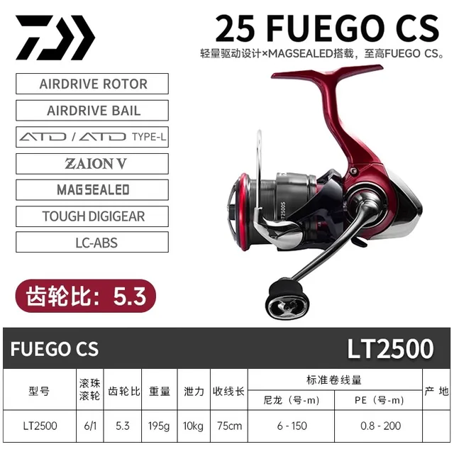 Original 2025 nuevo DAIWA Fuego CS LT 1000SXH 2000SXH 2500 3000-C