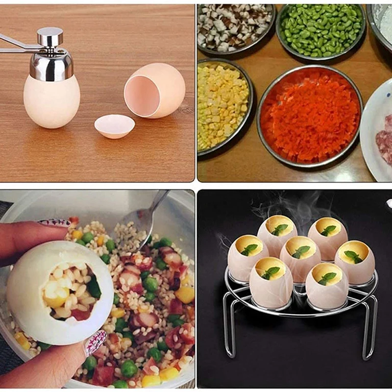 Egg Shell Opener Egg Opener Egg Cracker Topper, Stainless Steel Egg Opener Eggshell Cutter Tool, Perfect Scissors for Raw/Soft Hard Boiled