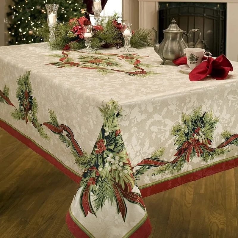 Christmas Decoration Accessories Living Room Kitchen Dining Table Tablecloth Rectangular Waterproof Coffee Table Table Mat