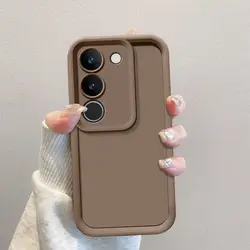 Premium Protective Phone Case with Smooth Skin Feel for Vivo V40 SE (Tyjt brown)
