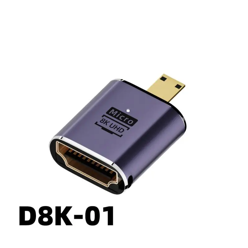 

Mini HDTV Male to HDMI-compatible 2.1 Female Extension Adapter 360 Degree Angled U-shaped Converter 4K 8K 60Hz