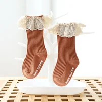 Spring Autumn Children Baby Girls Boys Cotton Knee High Socks Princess Home Mid Calf Socks Kids Toddler Floor Non-slip Stockings 6