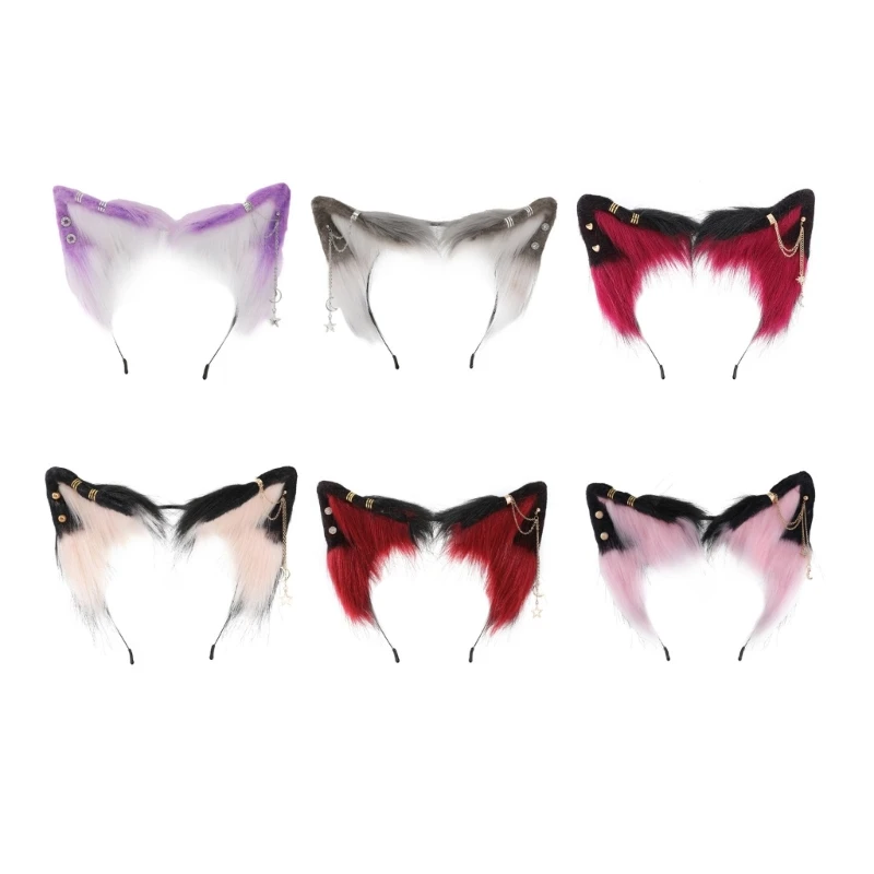 

Sweet Headband Students Live Broadcast Hairband Cat Ears Hair Hoop Colorful