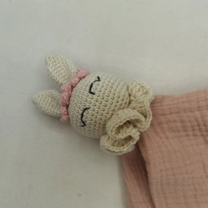 Baby Soother Appease Towel Bib Soft Animal Rabbit Sleeping Doll Teether Infants Soft Comfort Sleeping Nursing Cuddling Blanket T