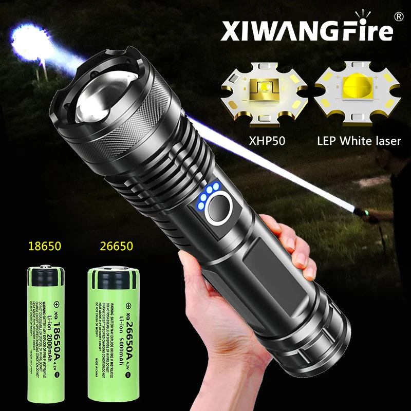 LEPFlashlightsHighLumensSuperBrightXhp50TacticalHandheldFlash