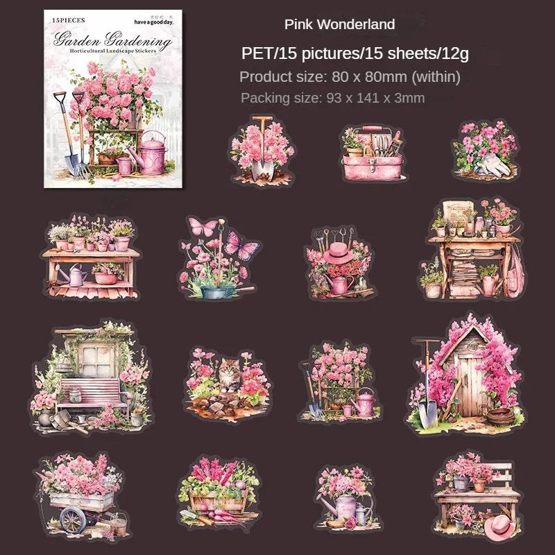 ตัวเลือกสินค้า สติกเกอร์ตกแต่งสวน 15 ชิ้น สร้างสรรค์ทิวทัศน์สวนของคุณ