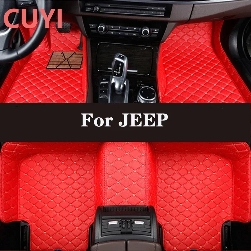 

Полностью объемный Кожаный Автомобильный напольный коврик для JEEP Grand Cherokee WK WK2 Wrangler Sahara JK TJ Commander(5 мест), автомобильные аксессуары