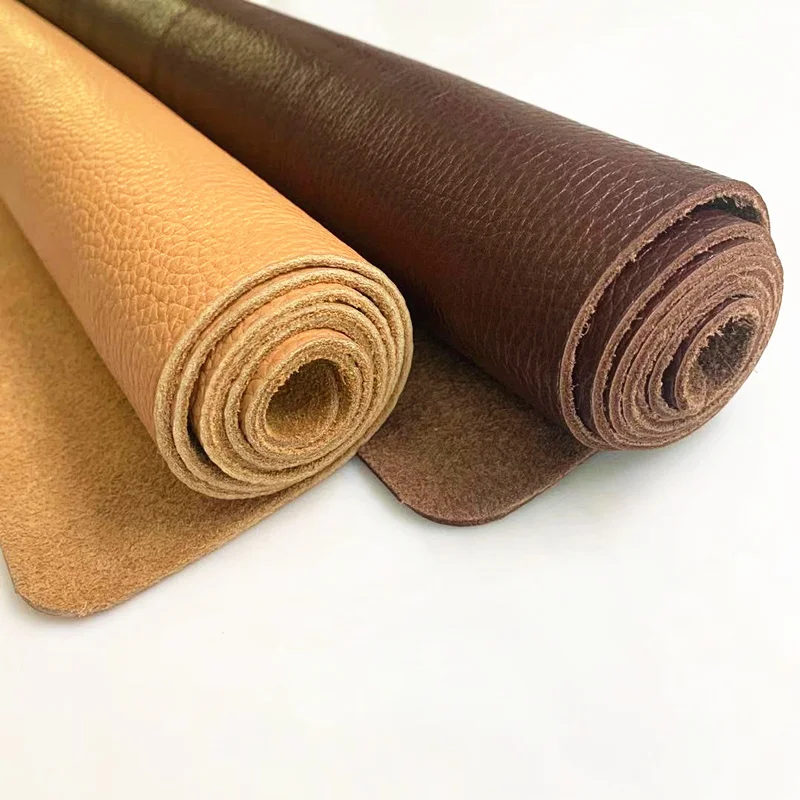 Description Picture 3 of itemBrown Lychee Patterned Cowhide Genuine Leather Frst Layer Cowhide Leather Thick Genuine Leather DIY Leathercraft Accessories